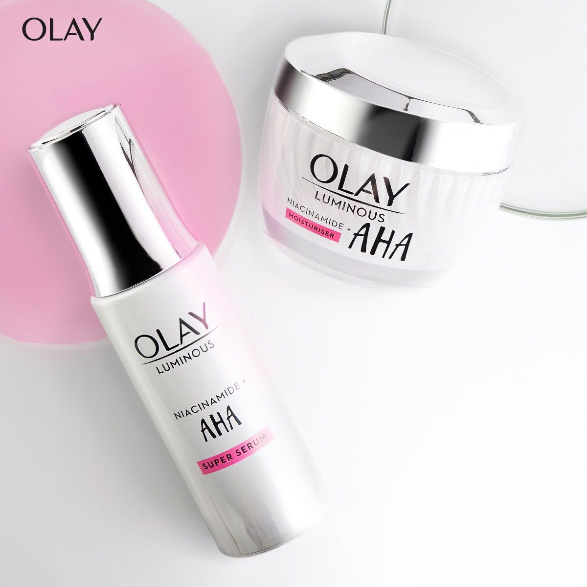 Before and AHAfter: Get the NEW Olay Luminous Niacinamide + AHA exclusively at Shopee