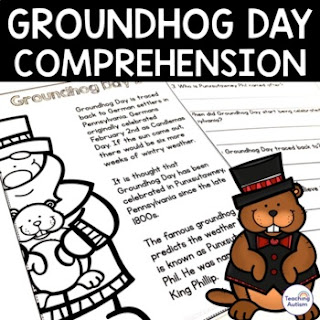 Groundhog Day Reading Comprehension Freebie