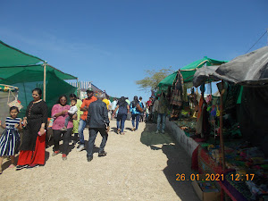 Tourist shops on Kalo Dungar in Great Rann of Kutch.