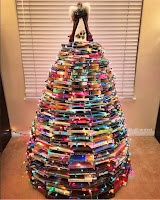 Árboles de Navidad con libros