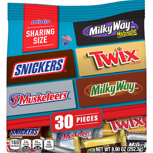 SNICKERS, TWIX & More Minis Size Assorted Chocolate Candy Bars 30 Thanh