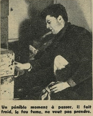 Gérard Philipe chez lui en 1947 :  chauffage