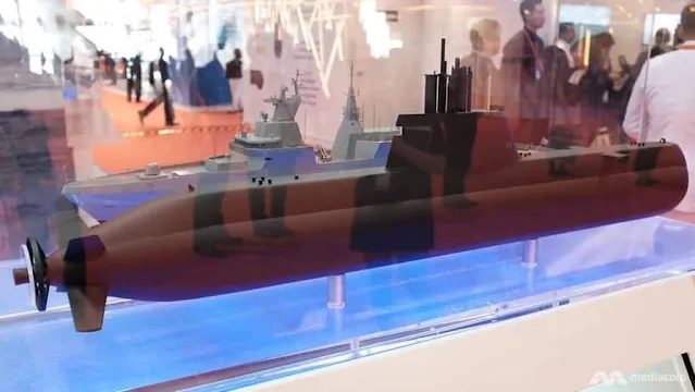 Una maqueta de un submarino Tipo-218SG en la IMDEX 2017. (Foto: Loke Kok Fai)