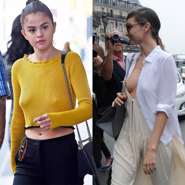 Why don't some female celebrities wear bras when they are