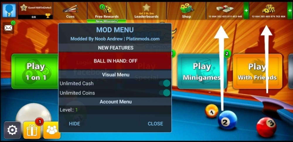 8 ball pool mod apk v_5.6.1 unlimited coin and Chas anti ban