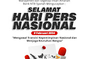 Manajemen Dan Segenap Insan Amanah Bank NTB Syariah Mengucapkan Selamat Hari Pers Nasional 