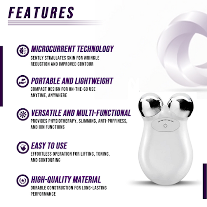 Find the portable, multifunctional, and ergonomic mini facial toning massager from Eterus