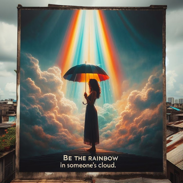 Be the rainbow in someone’s cloud.