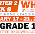 GRADE 1 Weekly Home Learning Plan (WHLP) Quarter 2: WEEK 8 (UPDATED)