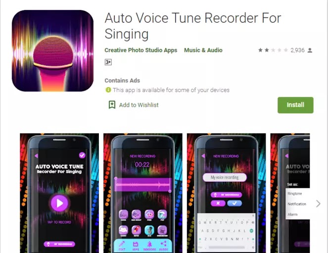 Auto Voice Tune Recorder for Singing