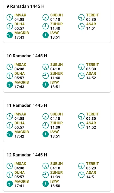 Jadwal Imsakiyah Ramadan 1445 H/2024 M Kabupaten Pasuruan Provinsi Jawa Timur