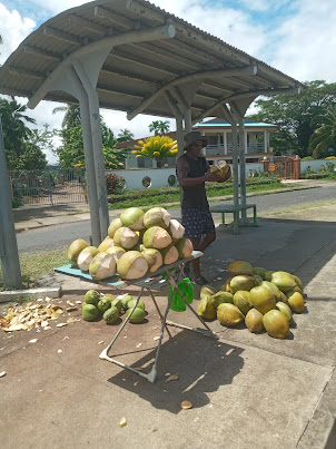 Coconut seller in Nadi.