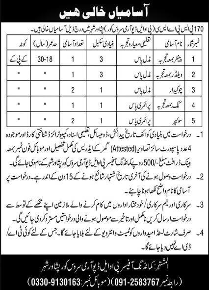 Pak Army 170 PSPAC Peshawar Jobs 2021 | Latest Job in Pakistan