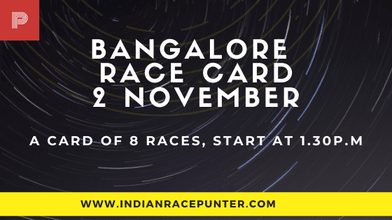 Bangalore Race Card 2 November