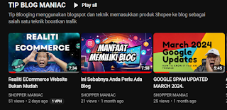 YOU TUBE CHANNEL SHOPPERMANIAC UNTUK ANDA