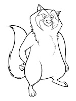 Adult raccoon coloring page