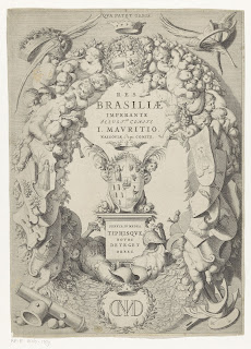 Frontispício da Rerum per octennium in Brasilia..., de Gaspar Barleu, 1647 (exemplar do Rijksmuseum).