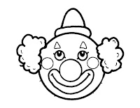 Clown face coloring page