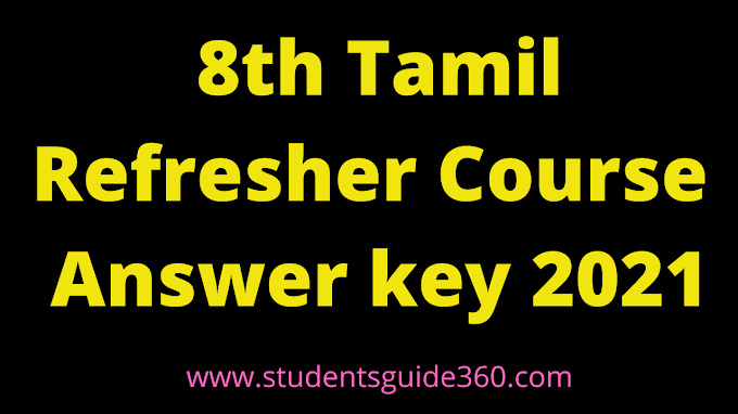 8th Tamil Refresher Course Answer Key