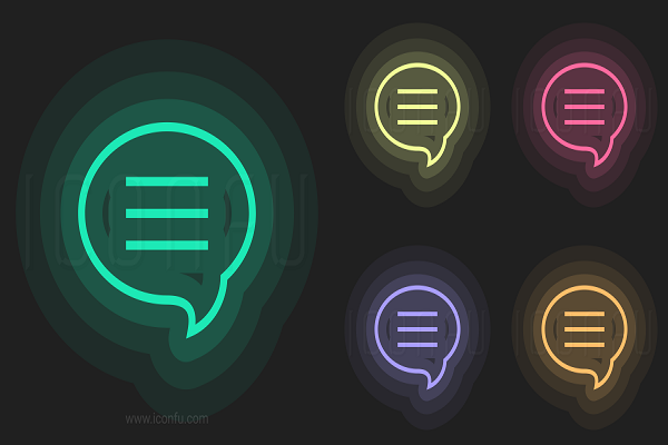 Neon Message App Icons