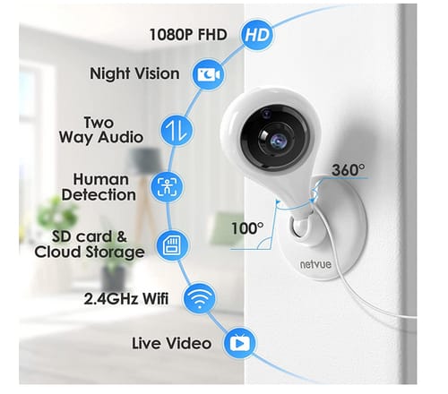 Netvue Indoor Home Security with 2-Way Audio