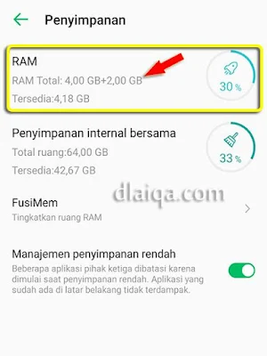 RAM = 4.00 + 2.00 GB