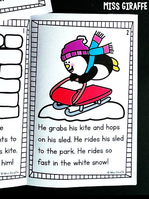 Long I Silent E book about a cute little penguin and his kite! Winter reading practice is so much fun with these materials for homeschooling or in the classroom during small groups!