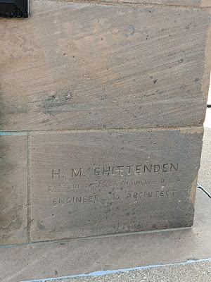 stone honoring architect and engineer Chrittenden who designed the Floyd Monument