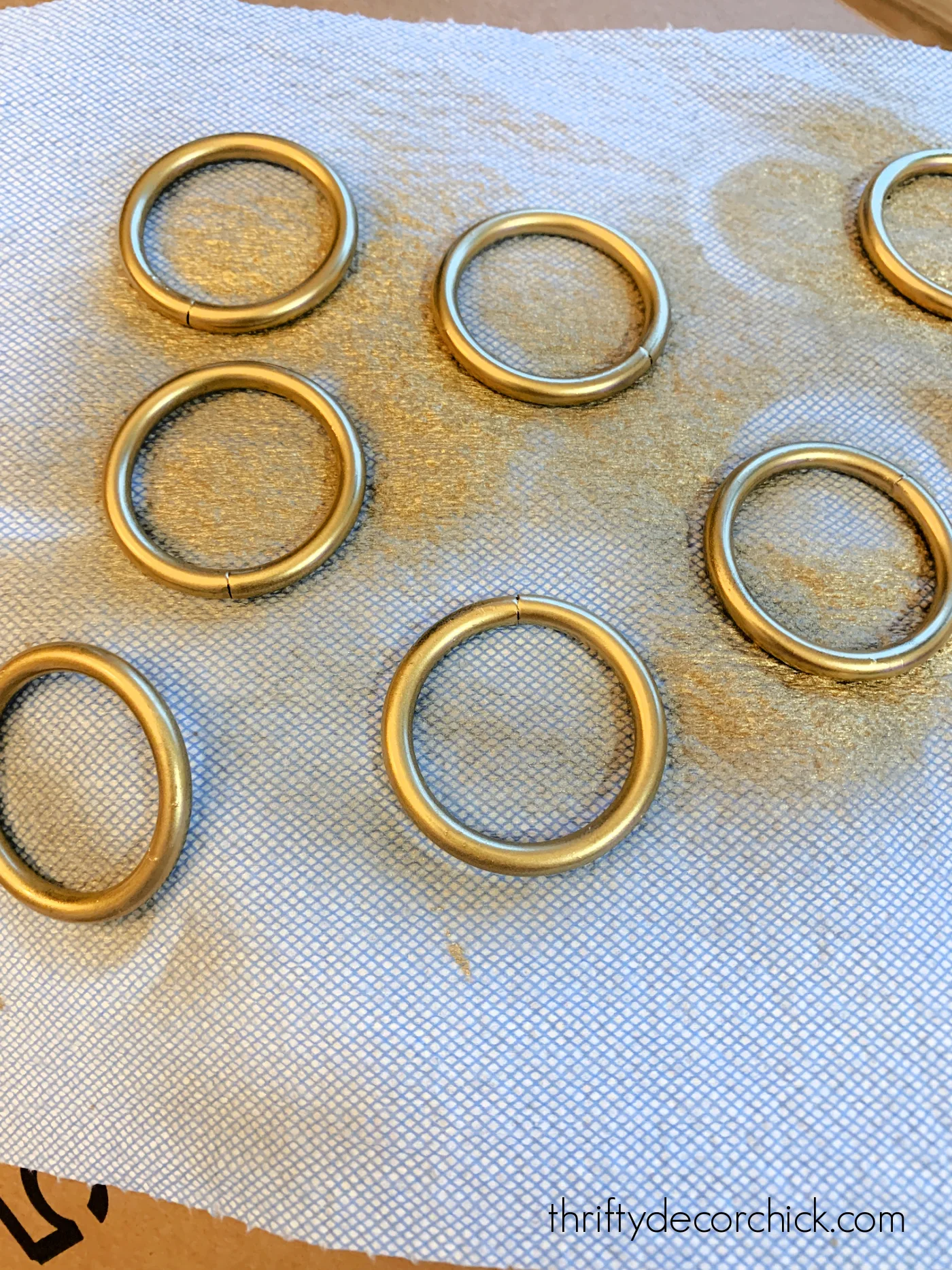 spray painted br، curtain rings