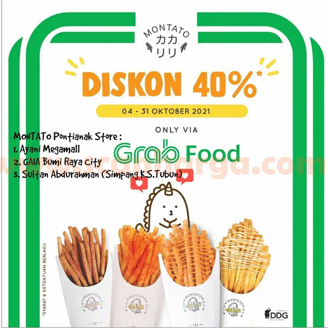 Promo MONTATO Diskon hingga 40% via GRABFOOD