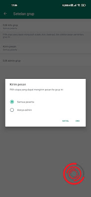 Kalian ubah yang awalnya Semua peserta menjadi Hanya admin