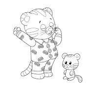 Daniel and baby sister Tiger coloring page