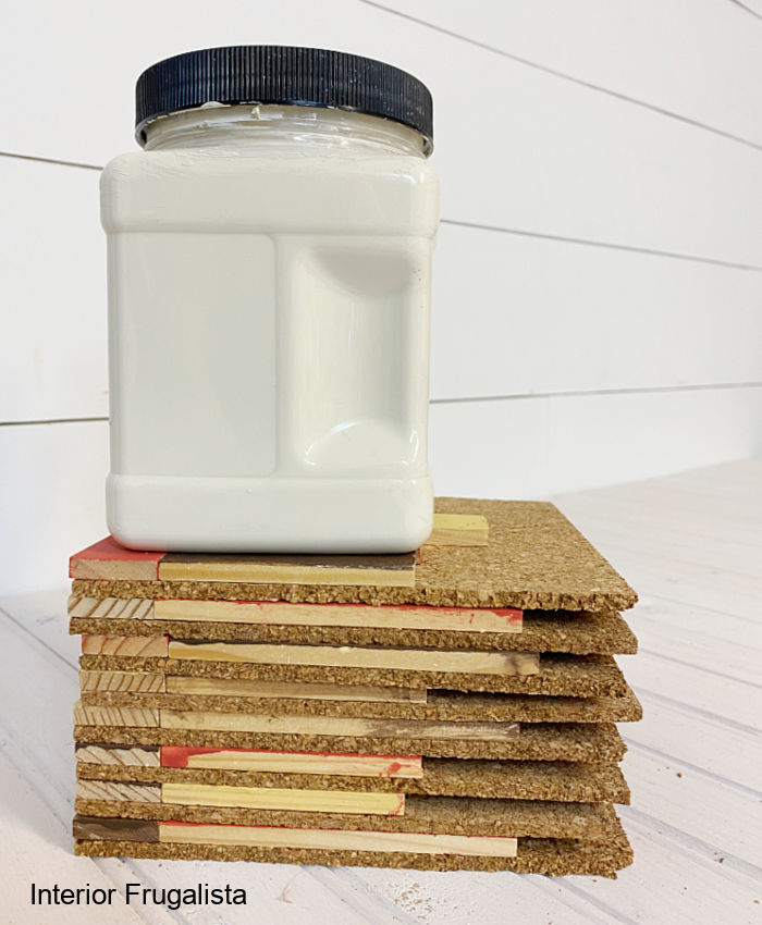 DIY instructions for how to recycle rectangular wooden blocks into unique wood tile mosaic drink coasters in pretty warm colors for fall decorating.