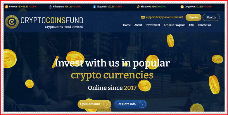 Мошеннический сайт cryptocoinsfund.net – Отзывы, развод, платит или лохотрон? Мошенники