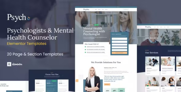 Best Mental Health Counselor Elementor Template Kit