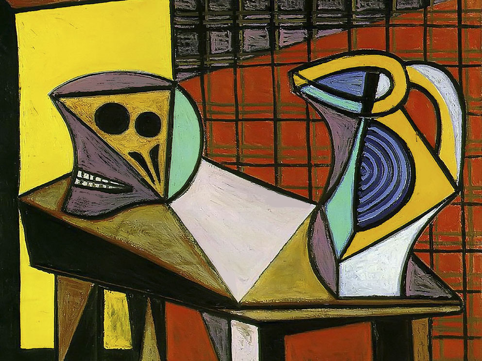 Luz y artes: Un Pablo Picasso pintando calaveras de colores