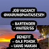 Job Vacancy Bartender, Waiter/ss