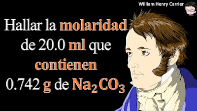 Calcular la molaridad de 20.0 ml que contienen 0.742 g de Na2CO3