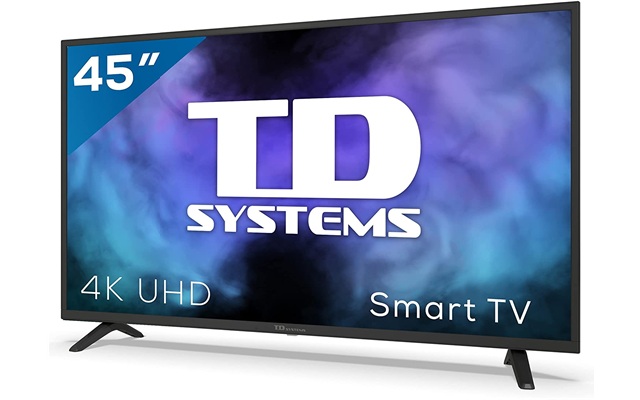 TD Systems K45DLJ12US: Smart TV 4K de 45'' con Android 9.0, sintonizador digital triple y sonido Dolby Digital Plus