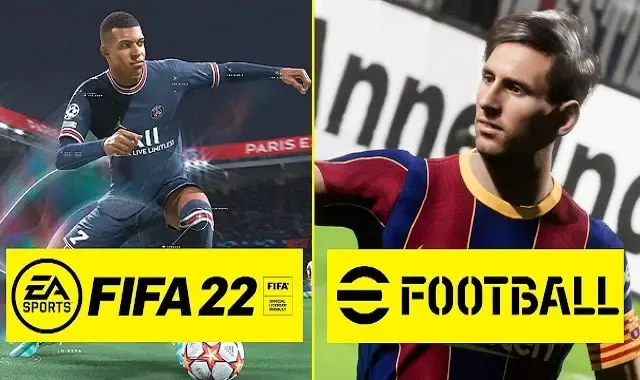 Compare eFootball 2022 with FIFA 22