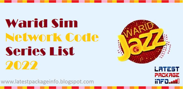 Warid Sim Network Code Series List 2022