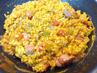 Arroz con pavo, verduras y curry