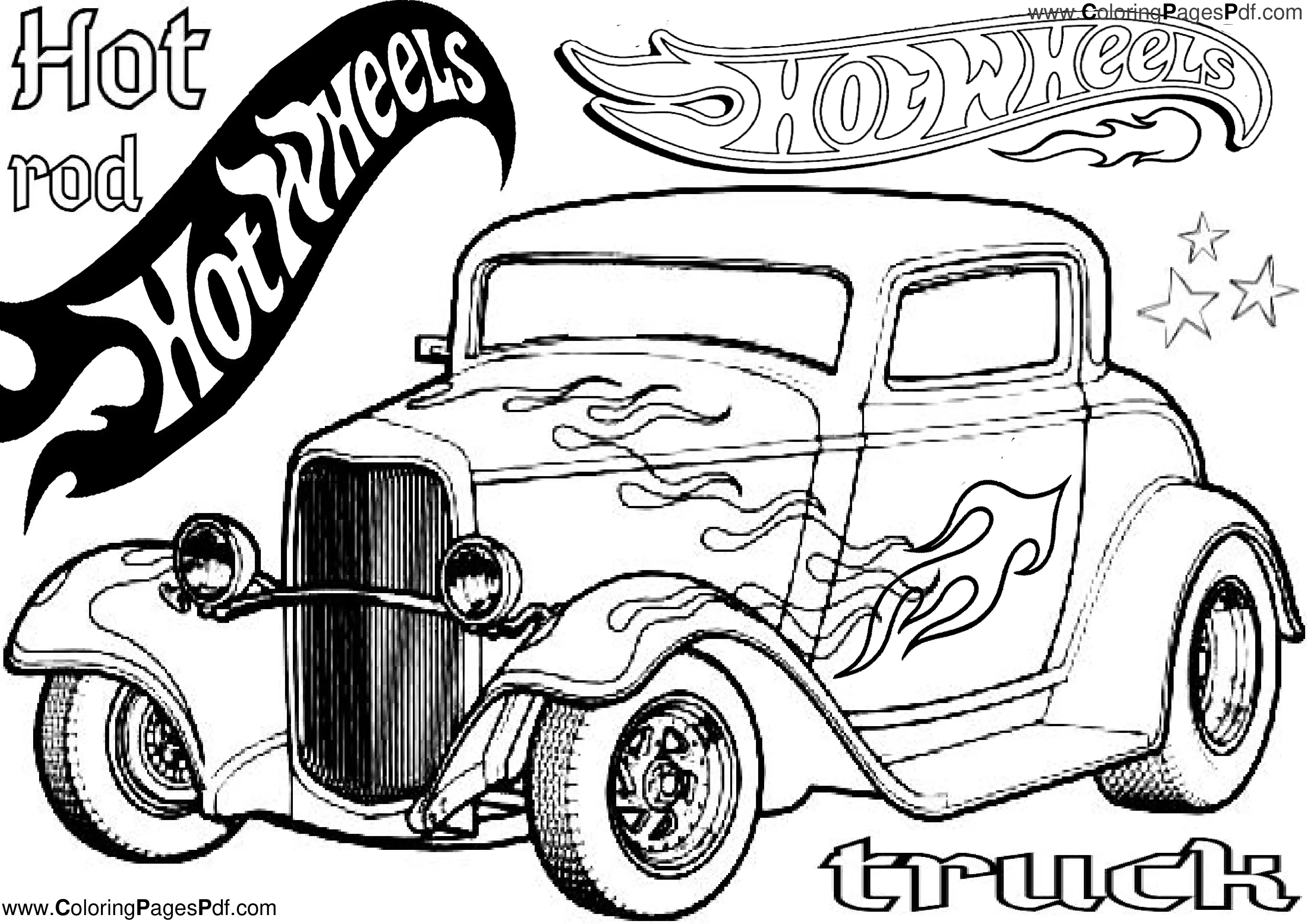 Hot rod truck coloring pages