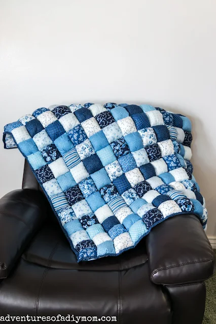 puff quilt using charm squares