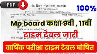 MP Board 9th & 11th Time Table 2022, Time Table || class9th, 11th time table, mp board class 11th time table 2022, mp board class 11th time table 2021, 11th class time table 2022, 9th class time table 2021-2022, 11th time table 2021-22, 11th class time table 2021 mp hindi medium, class 9 and 11 exam news mp, class 11th mp board time table, How to Download MP Board 11th Exam Time Table 2022?