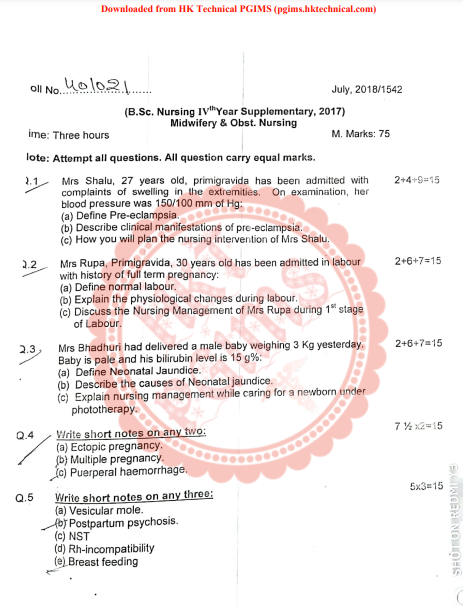 All subjects BSc Nursing 4th Year