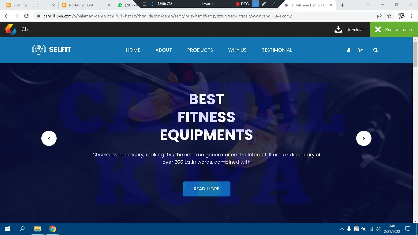 Template HTML Peralatan Kebugaran - Selfit