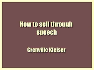 How to sell through speech