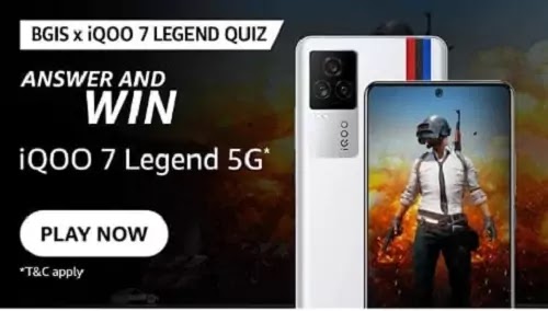 iQOO 7 legend is the Official Smartphone for BATTLEGROUNDS MOBILE INDIA SERIES 2021