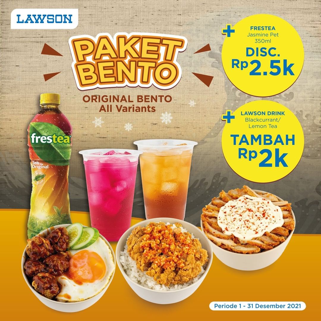 Paket Bento 25 Ribuan + 2 Ribu Ektra Frestea Jasmin PET 350ml di Lawson (s/d 31 Des 2021)